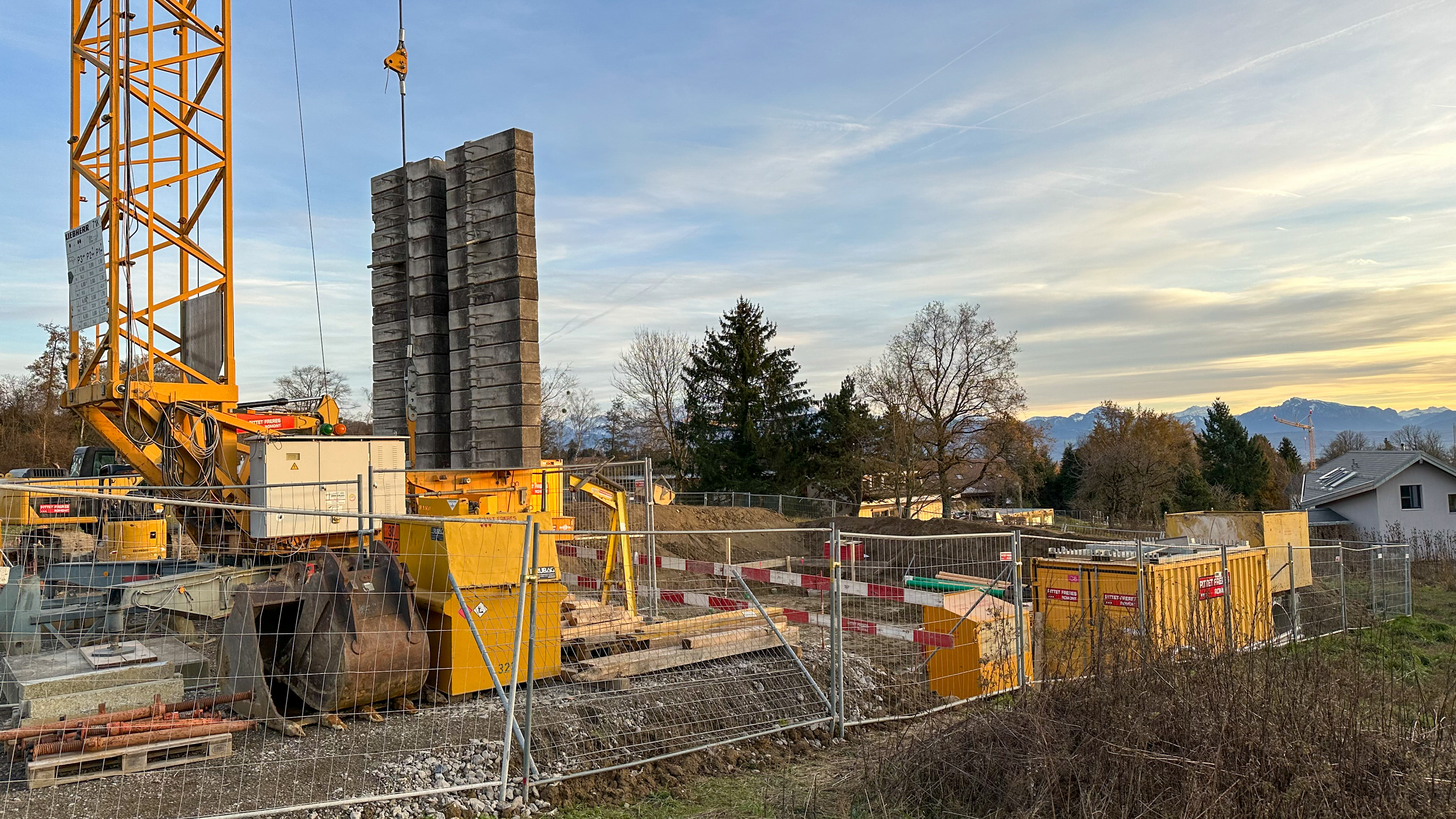 Projet immobilier au Mont-sur-Lausanne avec villas à vendre, le chantier