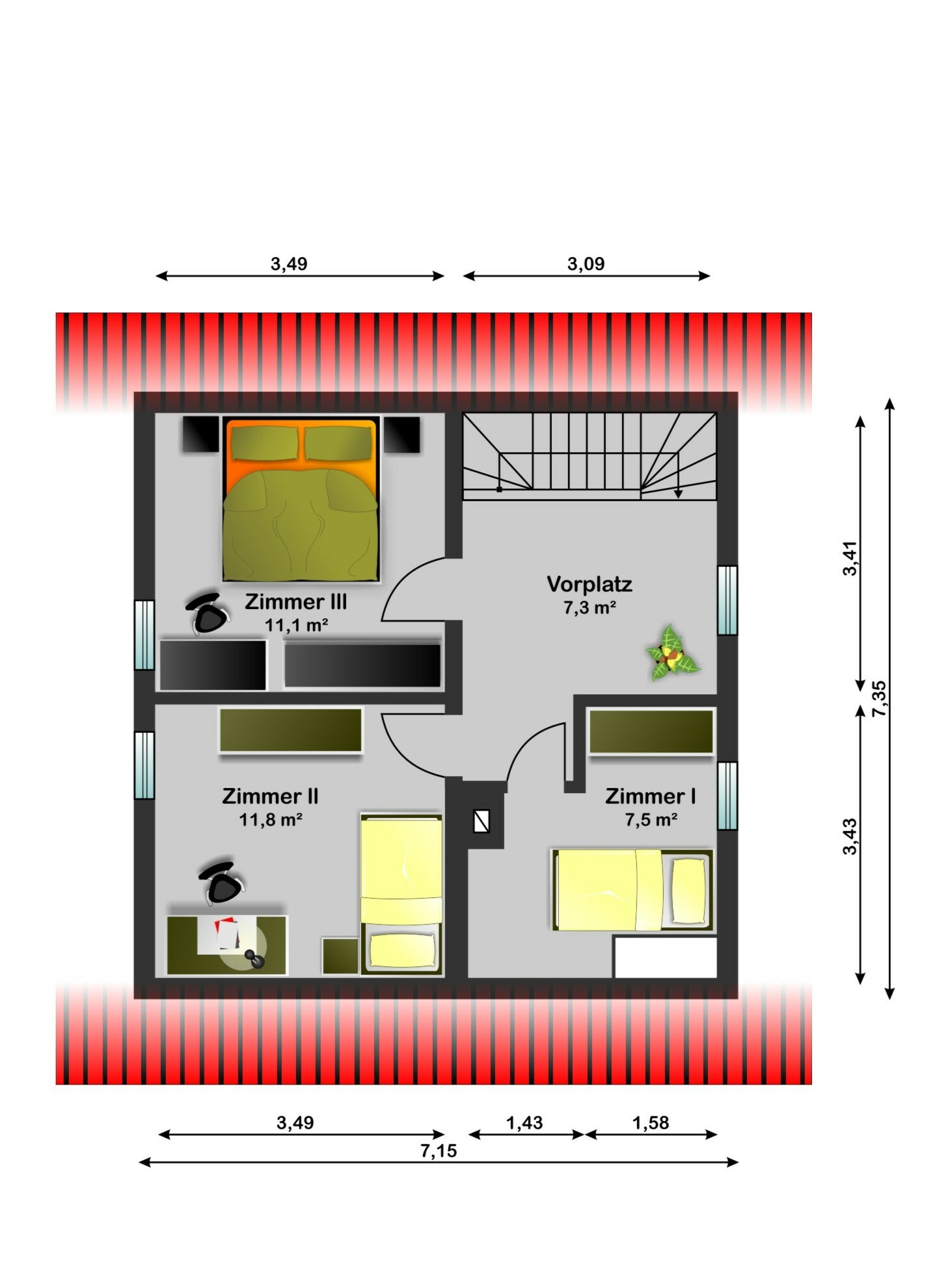 Grundriss Obergeschoss