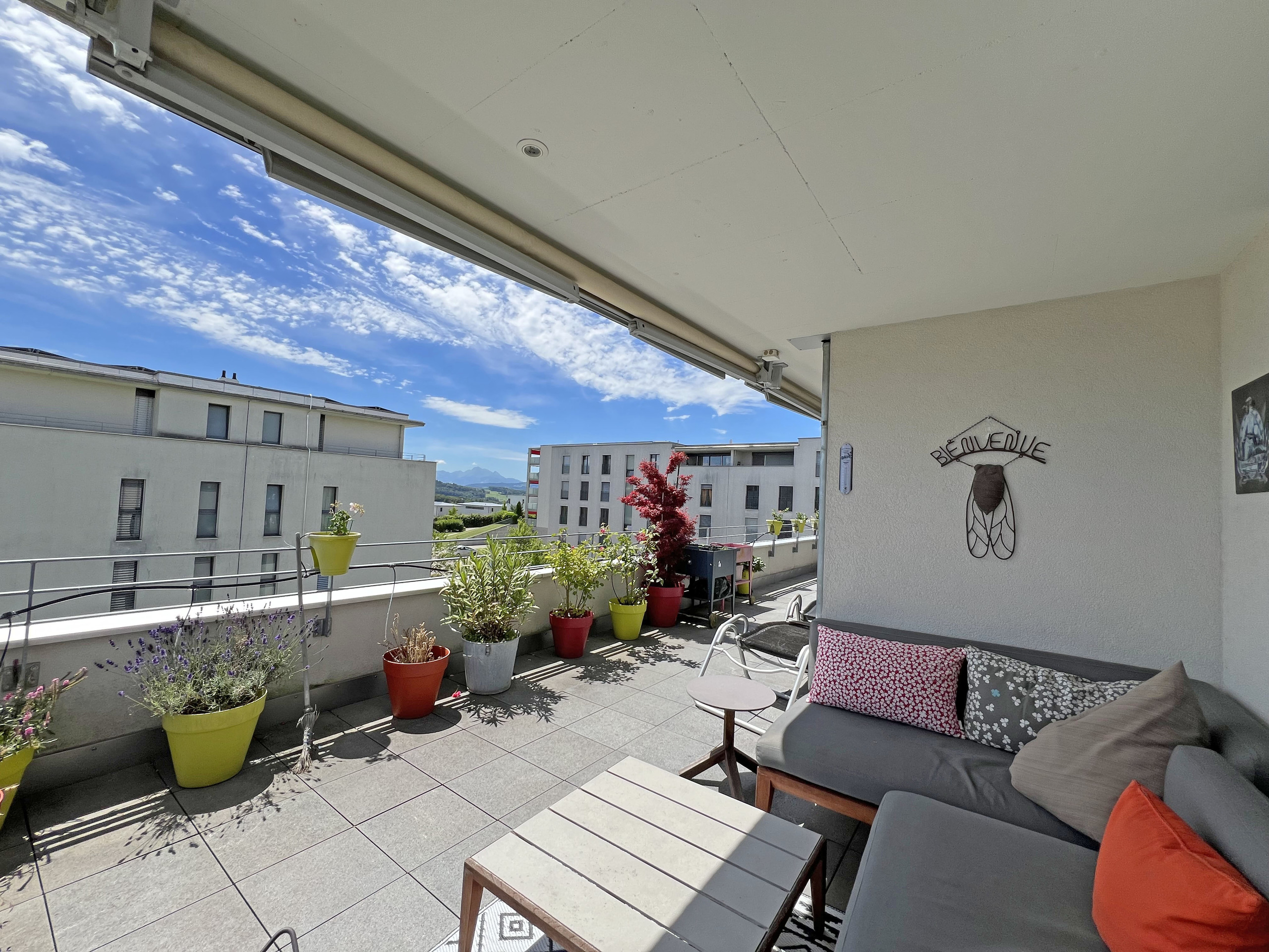 Terrasse sud avec vue sur le Moléson