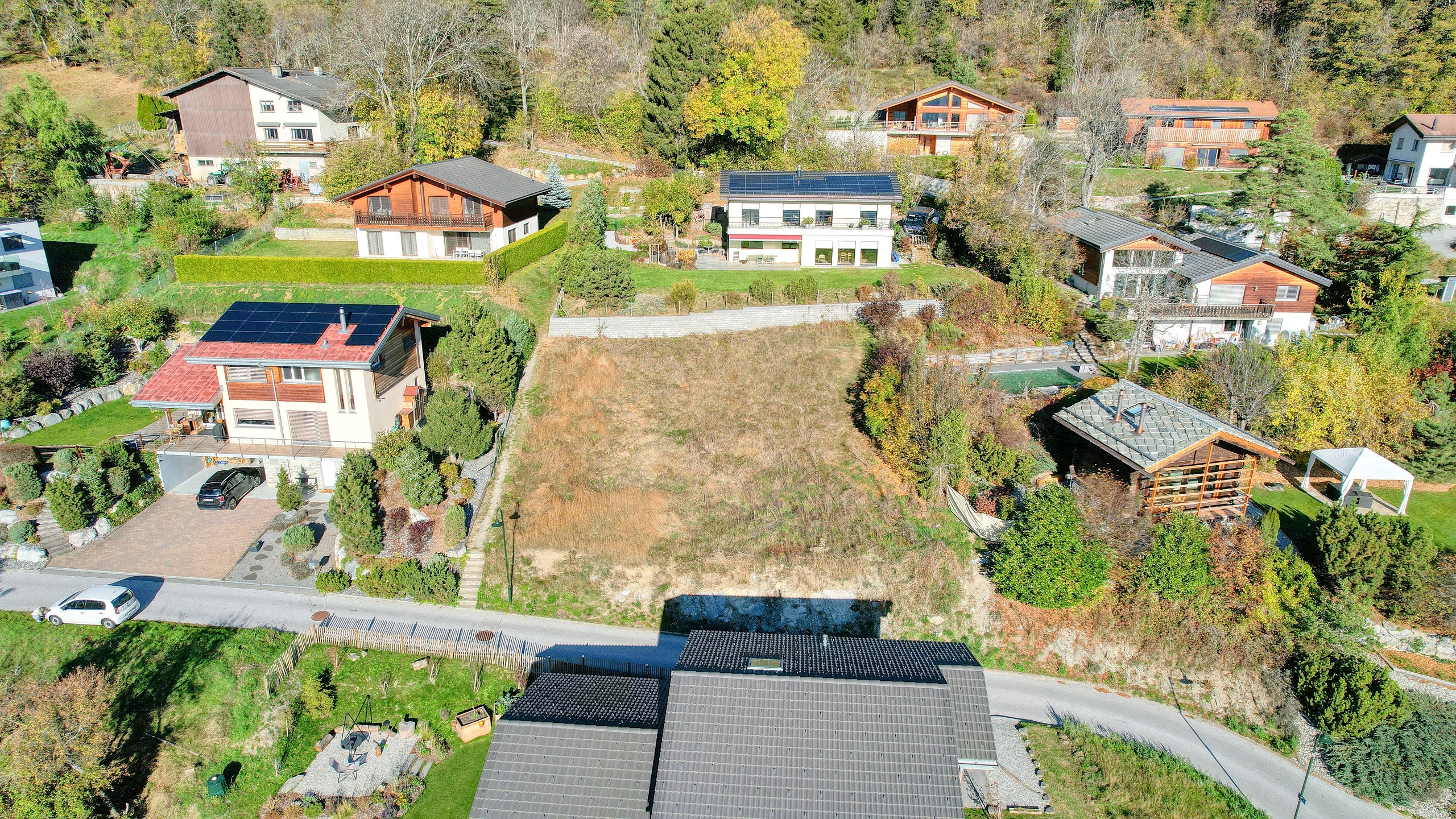 Grundstück Chermignon - Blick Drohne