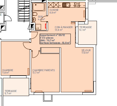 Plan de l'appartement rénové